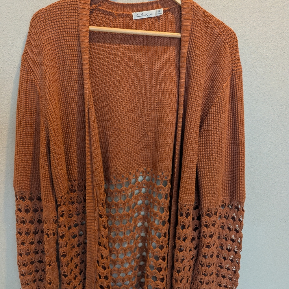 Women's Open Knit Cardigan Sweater
